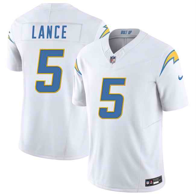 Men's Los Angeles Chargers #5 Trey Lance White 2025 F.U.S.E. Vapor Limited Stitched Football Jersey